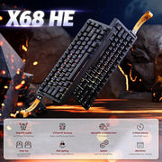 ATTACK SHARK X68 HE Rapid Trigger Mechanical Gaming Keyboard 60% Wired TKL with Adjustable Actuation,Hall Effect Magnetic Switch,8KHz Polling Rate,RGB Backlit,Top Mount for PC Mac Esport Gamer