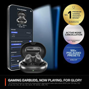 Arctis GameBuds for PlayStation/PC/Switch/Mobile — 2.4GHz + Bluetooth 5.3 Earbuds — Active Noise Cancelling — Mobile App Sound Presets — Water Resistant IP55 — 40H Battery with Qi Charging Case