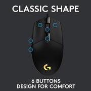 Logitech G203 Wired Gaming Mouse, 8,000 DPI, Rainbow Optical Effect LIGHTSYNC RGB, 6 Programmable Buttons, On-Board Memory, Screen Mapping, PC/Mac Computer and Laptop Compatible