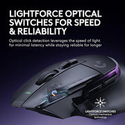 Logitech G502 X Plus Wireless Gaming Mouse - LIGHTSPEED Optical, LIGHTFORCE Switches, LIGHTSYNC RGB, HERO 25K Sensor for PC/Mac