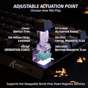 ATTACK SHARK X68 HE Rapid Trigger Mechanical Gaming Keyboard 60% Wired TKL with Adjustable Actuation,Hall Effect Magnetic Switch,8KHz Polling Rate,RGB Backlit,Top Mount for PC Mac Esport Gamer