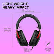 HyperX Cloud III – Wired Gaming Headset, PC, PS5, Xbox Series X|S, Angled 53mm Drivers, DTS Spatial Audio, Memory Foam, Durable Frame, Ultra-Clear 10mm Mic, USB-C, USB-A, 3.5mm