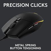 Logitech G203 Wired Gaming Mouse, 8,000 DPI, Rainbow Optical Effect LIGHTSYNC RGB, 6 Programmable Buttons, On-Board Memory, Screen Mapping, PC/Mac Computer and Laptop Compatible